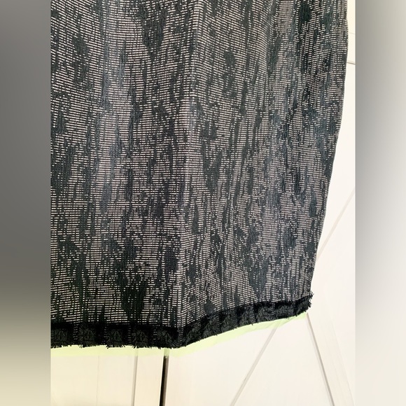 SOLD- Elie Tahari Marina Abstract Gray Jacquard Sheath Orange green Accent Dress - Picture 8 of 16